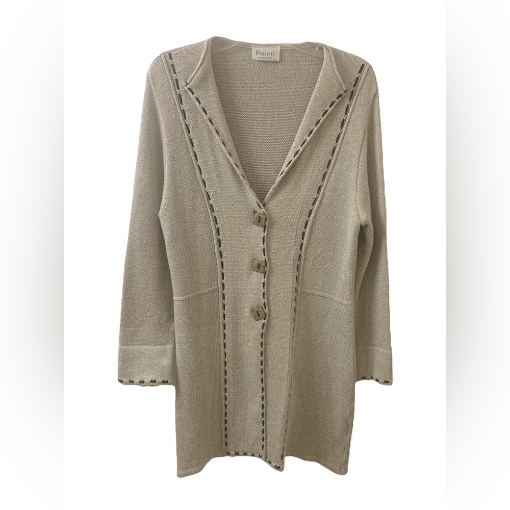 Putorti Vintage Canadian Made Cotton Blend Long Cardigan Size M